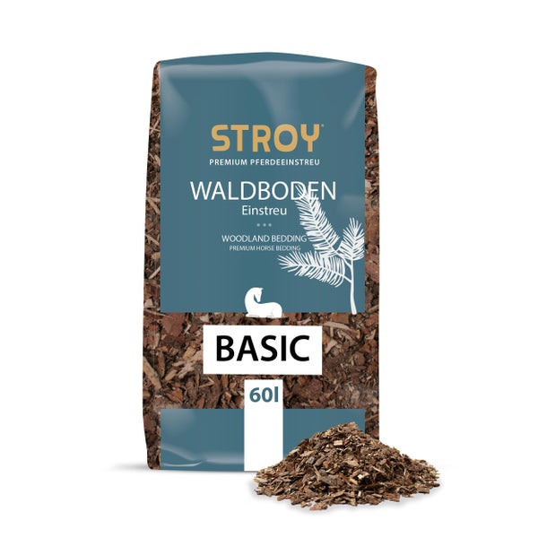 Stroy Waldboden Einstreu für Pferde, 60 Liter Packung, natürliche Holzspäne zur Verwendung als Tierstreu im Stall