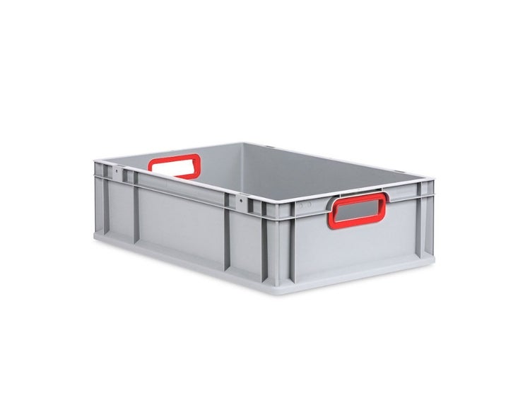 PROREGAL Spar Set 5x Eurobox Nextgen Color HxBxT 17 x 40 x 60 cm 34 Liter Griffe Rot Offen Glatter Boden Eurobehälter Transportbox