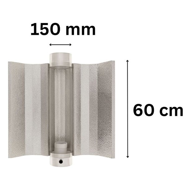 Prima Klima Cooltube Reflektor – 59 cm Länge, 150 mm Flansch – Für 250–1000W NDL & MH Lampen – 95 % Lichtreflexion & effiziente Kühlung für Growboxen
