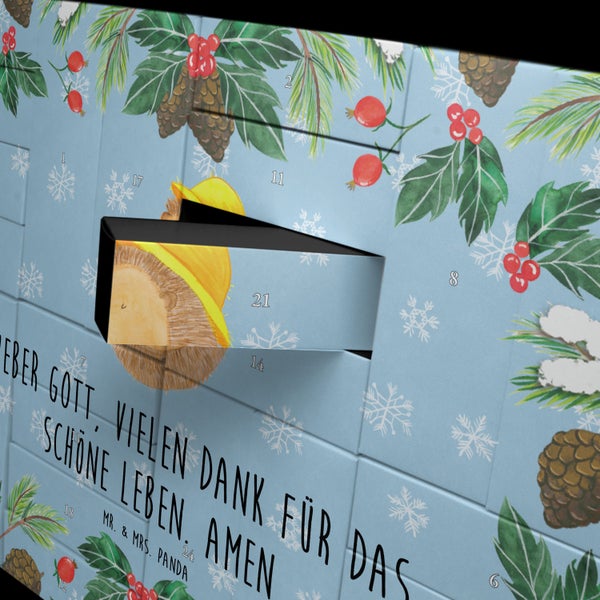 Mr. & Mrs. Panda Befüllbarer Adventskalender Igel Beten - Blau Pastell