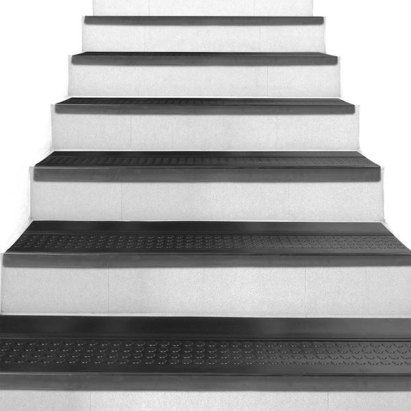 Stufenmatte aus Gummi Treppenschutz Stufenschutz 30x90cm Coins/ Noppen Schwarz