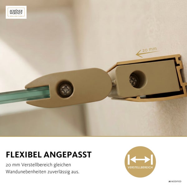 Duschwand Wandprofil mit 20 Millimeter Verstellbereich für den Ausgleich von Wandunebenheiten Schöner Wohnen Kollektion Logo