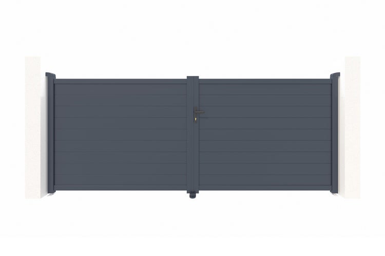 Doppelflügeltor 4m EIGER 400B160 Aluminium Grau