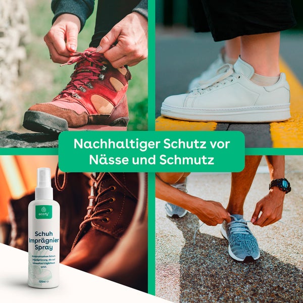 Imprägnierspray Schuhe Leder Textil I Schützt als Imprägnierung Spray gegen  Nässe & Schmutz I Imprägniermittel ohne Treibgas mit Nano-Versiegelung I  Premium Imprägnierspray von URBAN FOREST : : Fashion