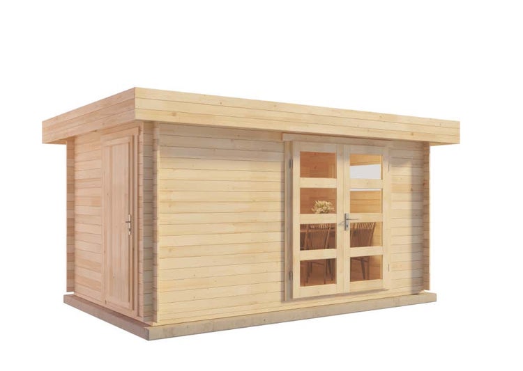 Alpholz 2-Raum Gartenhaus Kampen aus Holz Gartenhütte Wandstärke: 28 mm Geräteschuppen