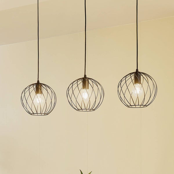 Lindby Pendelleuchte Danika (Modern) in Schwarz aus Metall (3 flammig, E27) - Deckenlampe Esstischlampe Hängelampe Hängeleuchte Wohnzimmerleuchte