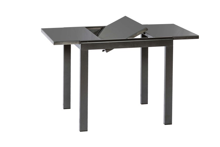 Ausziehbarer Gartentisch mit Glasplatte