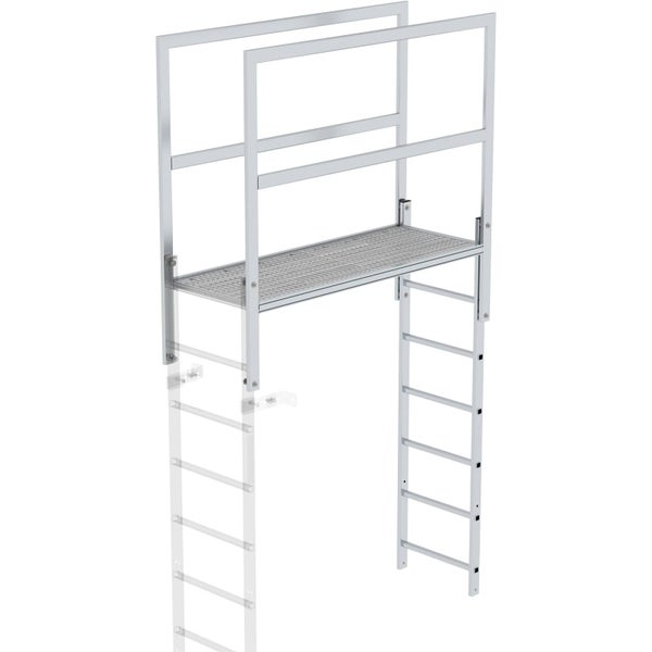 Podestleiter mit Geländer für sicheren Zugang in der Höhe