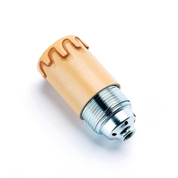 Kerzenhülse für Kerzenfassung E27 Kronleuchter Kerzenhülle aus Kunststoff  ø43mm L60mm Antik