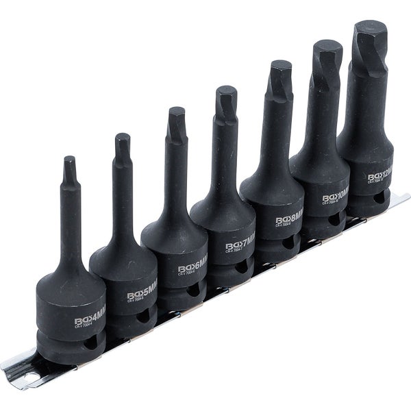BGS Schraubenausdreher-Satz Antrieb Innenvierkant 12,5 mm (1/2) für defekten Innensechskant 4 - 12 mm 7tlg. - 7004