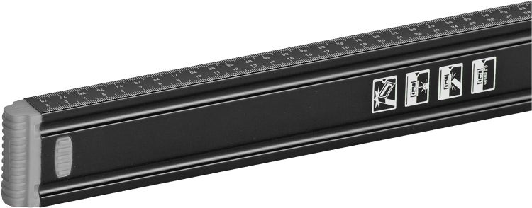 kwb Aluminium-Wasserwaage 100 cm, stoßfeste Libelle, 0,5 mm / m Genauigkeit, VPA-Geprüft, hoch präzise geschliffen, je 1 Horizontal- und Vertikallibelle inkl. Sturz-Schutz aus Gummi