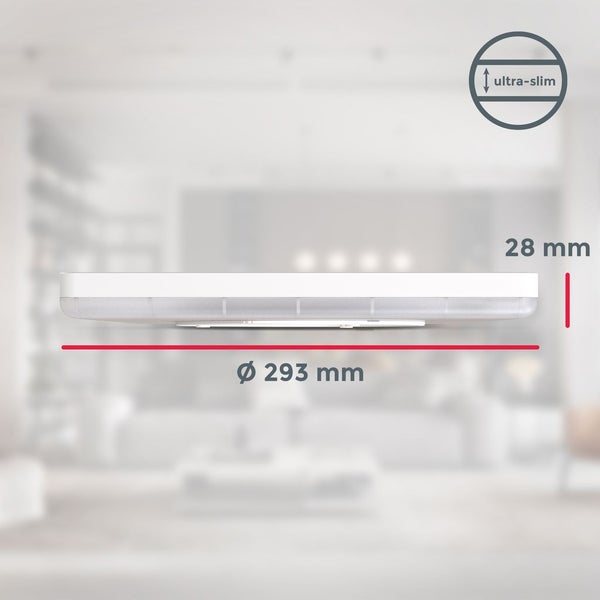 LED Panel 29,3x29,3 cm - 18W, 2400lm, dimmbar, flach, backlight, neutralweiß, weiß