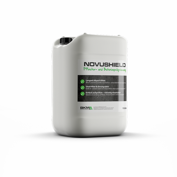 10 Liter Kanister Novushield Pflaster- und Betonimprägnierung von BKM Mannesmann.