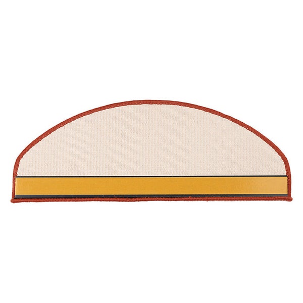 FLOORDIREKT Stufenmatte aus Sisal - Pure Nature - Umkettelt & Selbstklebend - Rot - 19 x 56 cm - Halbrund