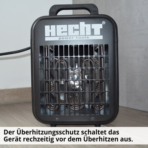 Hecht Heizlüfter mit Griff und Schutzgitter