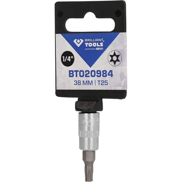 BRILLIANT TOOLS 1/4 Torx-Bit-Stecknuss mit Stirnlochbohrung TB25 - BT020984