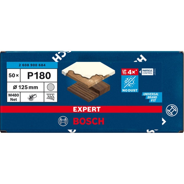 Bosch 50x Expert M480 Schleifnetz für Exzenterschleifer 125 mm G 180 - 2608900684