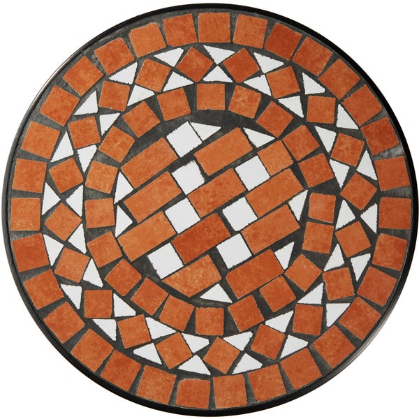Balkontisch tectake  30 x 30 x 61,5 cm Stahl, Mosaik und Zement terracotta