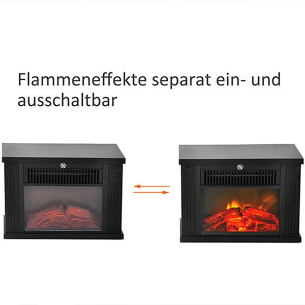 HOMCOM Elektrokamin, Modell5, Sicherheitsglas, L34 x B17 x H25cm, Kunststoff, Schwarz