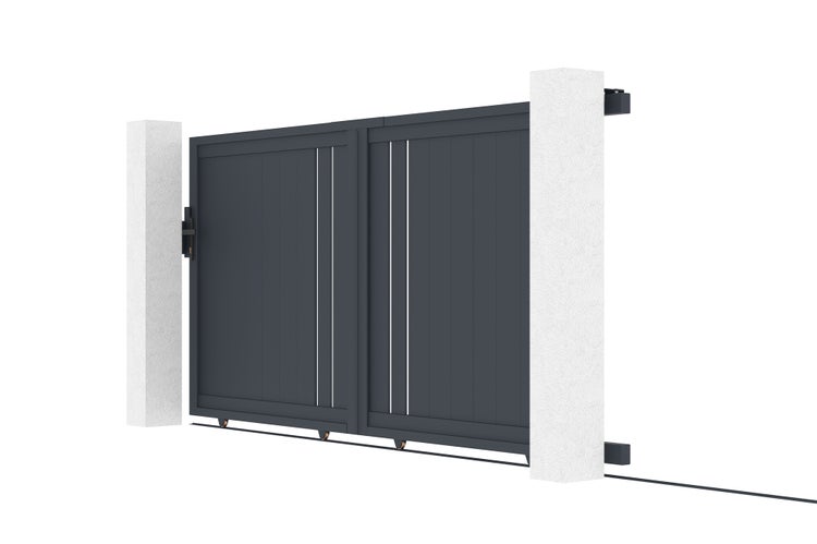 Schiebetor aus aluminium 3m GIONA H.140cm grau