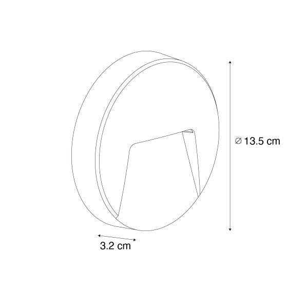 Außenwandleuchte schwarz rund inkl. LED IP65 - Avg