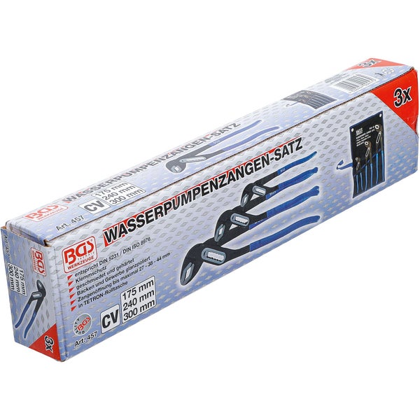 BGS Wasserpumpenzangen Set mit drei Zangen im Karton