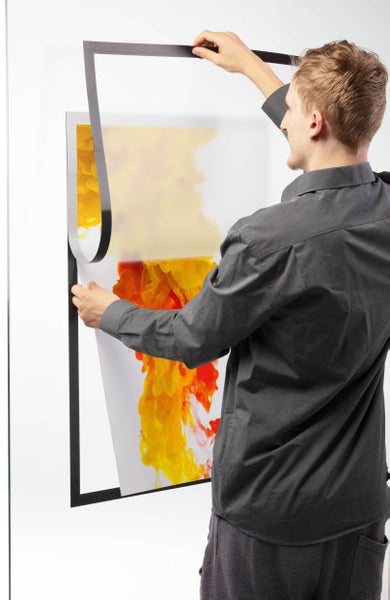 Durable Info-Rahmen Duraframe Poster A1, selbstklebender Plakatrahmen, UV-beständig, 1 Stück, silber, 505523