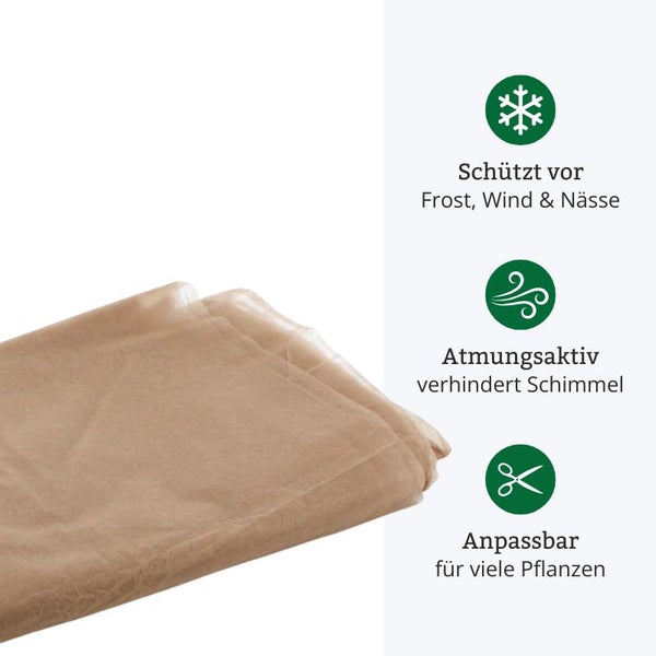 Pflanzenschutzvlies mit Schutz vor Frost, Wind und Nässe, atmungsaktiv und anpassbar