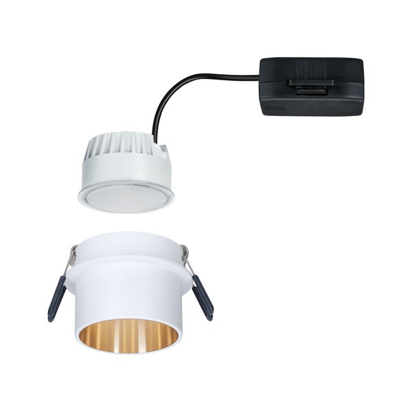 LED Einbauleuchte 3-Step-Dim Gil Coin IP44 rund 68mm Coin 6W 470lm 230V dimmbar 2700K Weiß matt, Gold