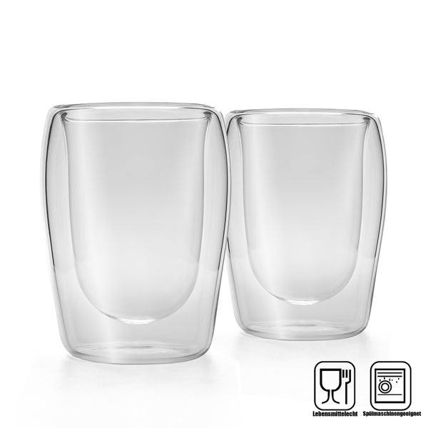 BigDean 2 Stück doppelwandige Espressotassen 80 ml in