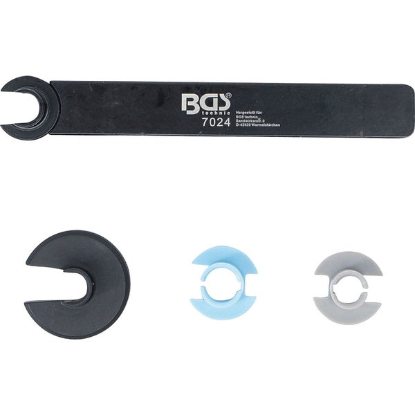 Vakuumpumpe mit Zubehör im blauen Koffer