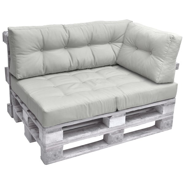 Beautissu ECO Elements Palettenkissen Seite 60x40x20cm Grau