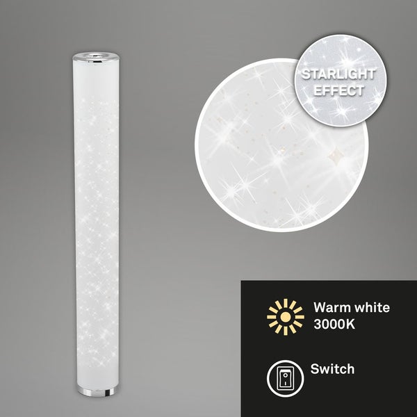 BRILONER YOTA LED Stehlampe, Sternendekor, Kabelschalter, Warmweißes Licht, chrom, 13 x 103,5 cm
