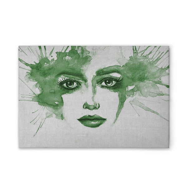 Dekorative Leinwand mit Aquarelldarstellung eines Frauengesichts