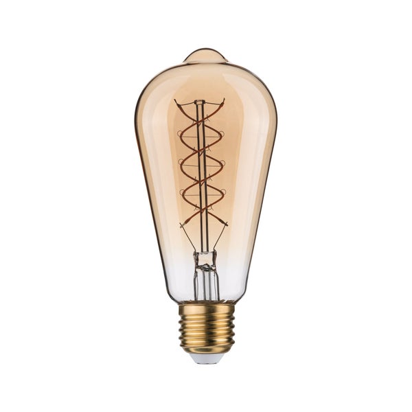 Rustic Shine Standard 230V LED Kolben E27 Filament in S-Form 300lm 4,2W 1800K dimmbar Gold