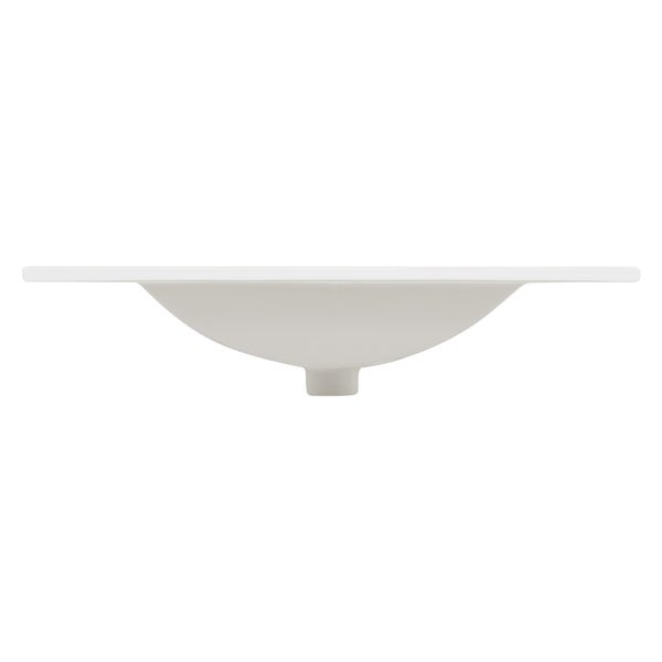 ECD Germany Waschbecken Waschtisch 710 x 465 x 175 mm Keramik Weiß Einbaubecken Einbauwaschbecken Waschschale Handwaschbecken Einbauwaschtisch Aufsatzwaschbecken Spülbecken Wasserfall Waschschüssel