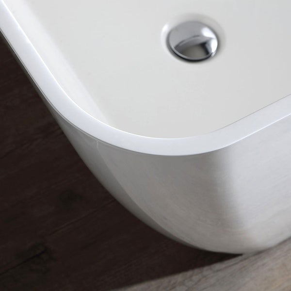 Freistehende rechteckige Badewanne aus Mineralguss | Paola