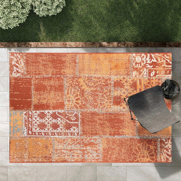 FLOORDIREKT Outdoorteppich - Wetterbeständiger Außenteppich - Cotton - Terra - 80 x 150 cm