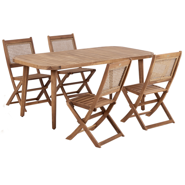 Gartenmöbel Set 4-Sitzer PARAGGI zertifiziertes Akazienholz Dunkelbraun