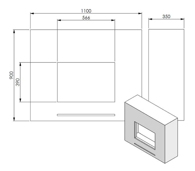 GLOW FIRE Elektrokamin 'Lessing' | Wasserdampf Kamin mit Heizung und Steinrückwand in weiß als Standkamin | HxBxT: 90x110x35 cm