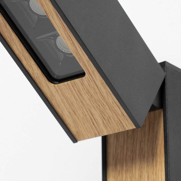 Lucande LED Außenleuchte Taskalin (Modern) in Schwarz aus Aluminium (1 flammig, ) - Wegeleuchte Pollerleuchte Wegelampe Sockelleuchte