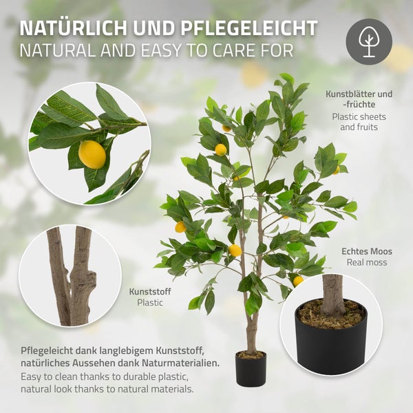 Dekorativer Zitronenbaum aus Kunststoff mit Topf
