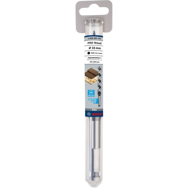 Bosch PRO Wood Holzschlangenbohrer 16 x 95 x 160 mm - 2608585703