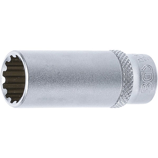 BGS Steckschlüssel-Einsatz Gear Lock tief Antrieb Innenvierkant 6,3 mm (1/4) SW 13 mm - 10163