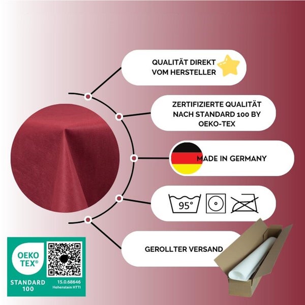 Sensalux Kombi-Set 1 Tischdeckenrolle 1m x 25m bordeaux + Tischläufer 15cm hellblau