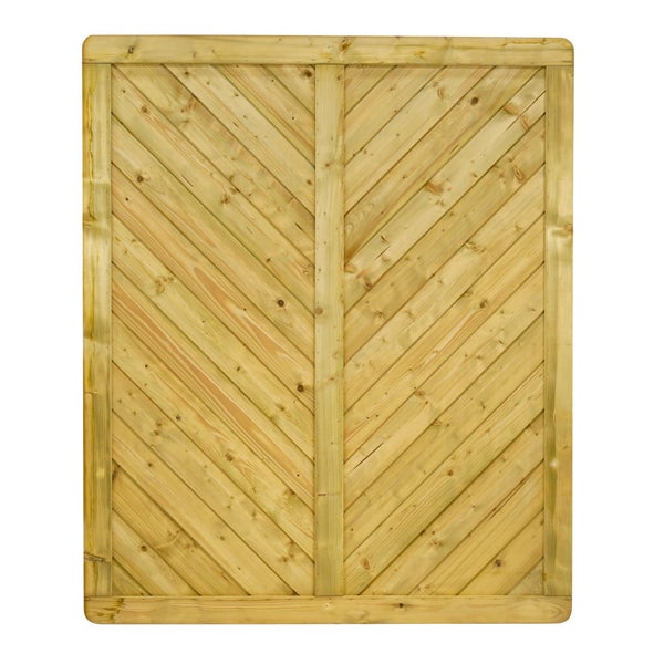 Holzzaun-Element mit diagonalen Brettern