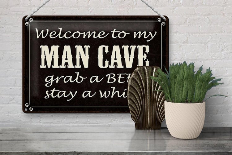 Blechschild Spruch 30x20cm welcome to my MAN CAVE