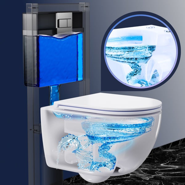 Spülrandloses Dusch-WC SOHO 4.0 mit abnehmbarem Softclose Sitz Taharet