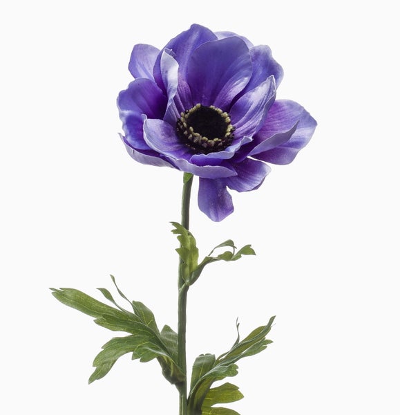 Künstliche Anemone in Violett mit dunkler Blütenmitte