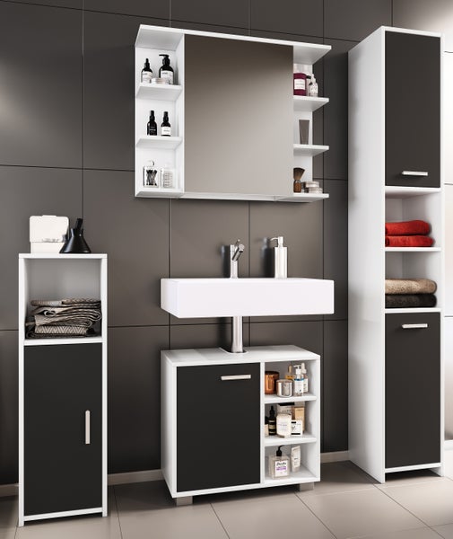 4-tlg. Komplett Badmöbel Badschrank Set Zalo I
